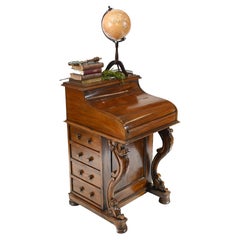 Antique Davenport Desk Victorian Pop Up Mechanism Mahogany 1880 