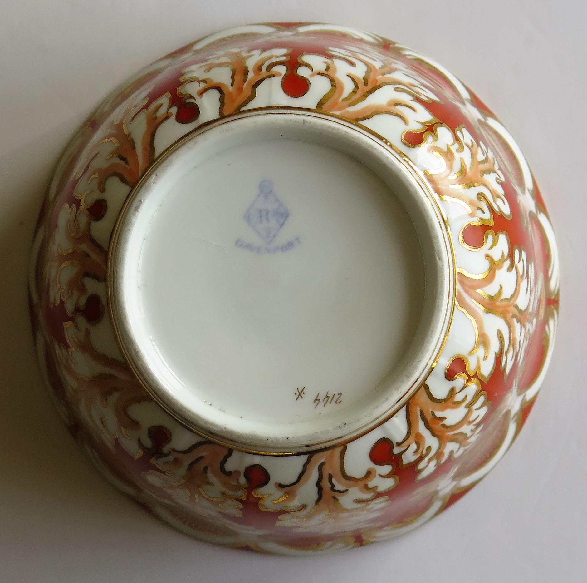 Davenport Porcelain Bowl in Pattern 2144 Fully Marked to Base, English, 1845 10