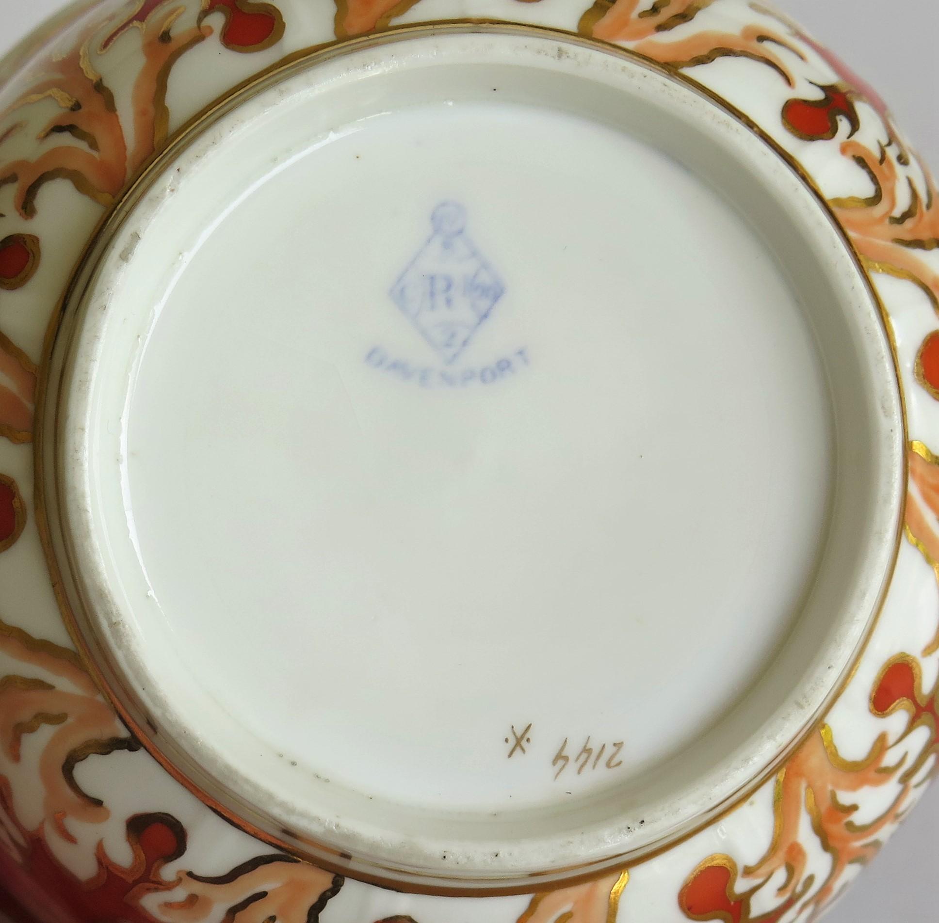 Davenport Porcelain Bowl in Pattern 2144 Fully Marked to Base, English, 1845 12