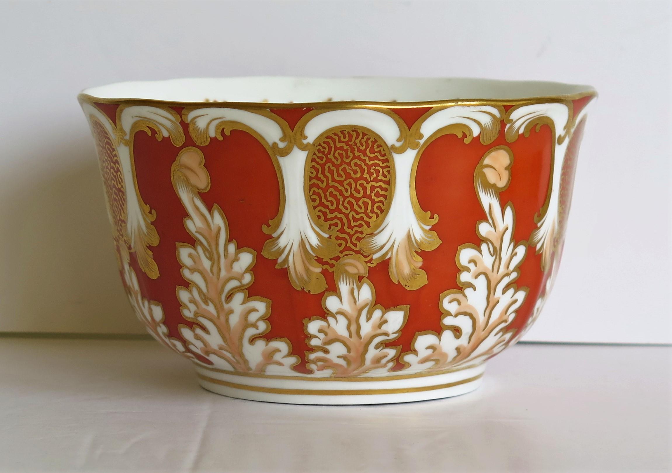 Victorian Davenport Porcelain Bowl in Pattern 2144 Fully Marked to Base, English, 1845