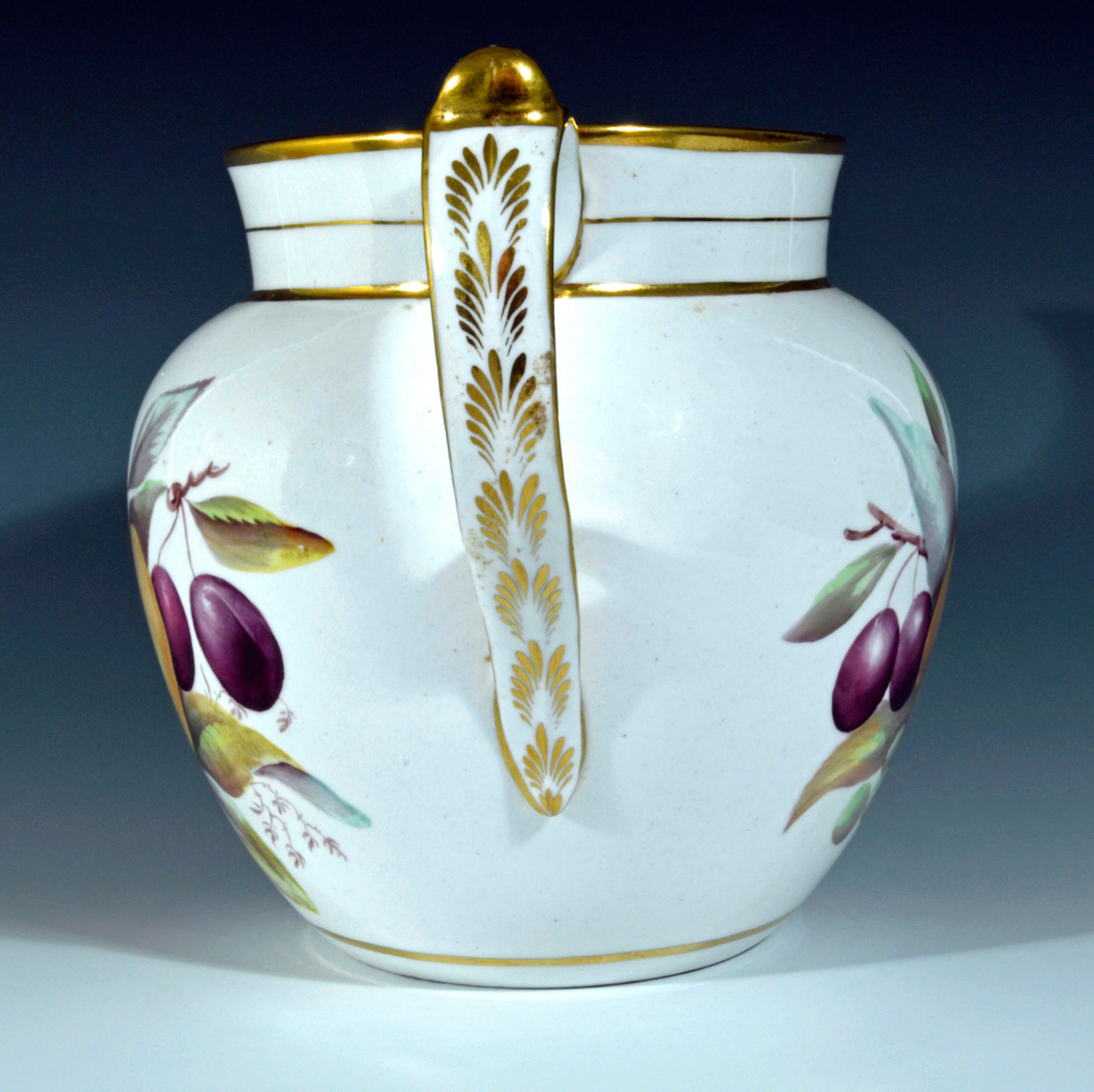 Davenport Porcelain Krug mit Obstdekor (Handbemalt)