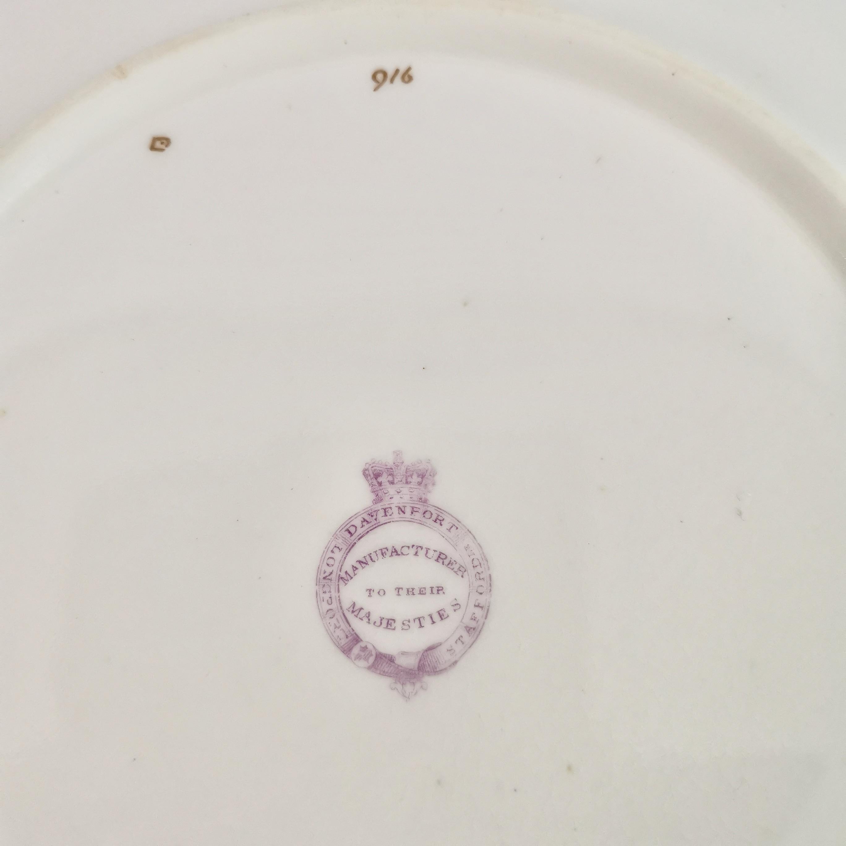 Davenport Porcelain Plate / Stand, White with Sèvres Style Birds, 1830-1837 2