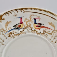 Davenport Porcelain Plate / Stand, White with Sèvres Style Birds, 1830-1837