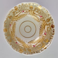 Davenport Porcelain Slop Bowl, Grey, Gilt and Roses, Rococo Revival, circa 1835