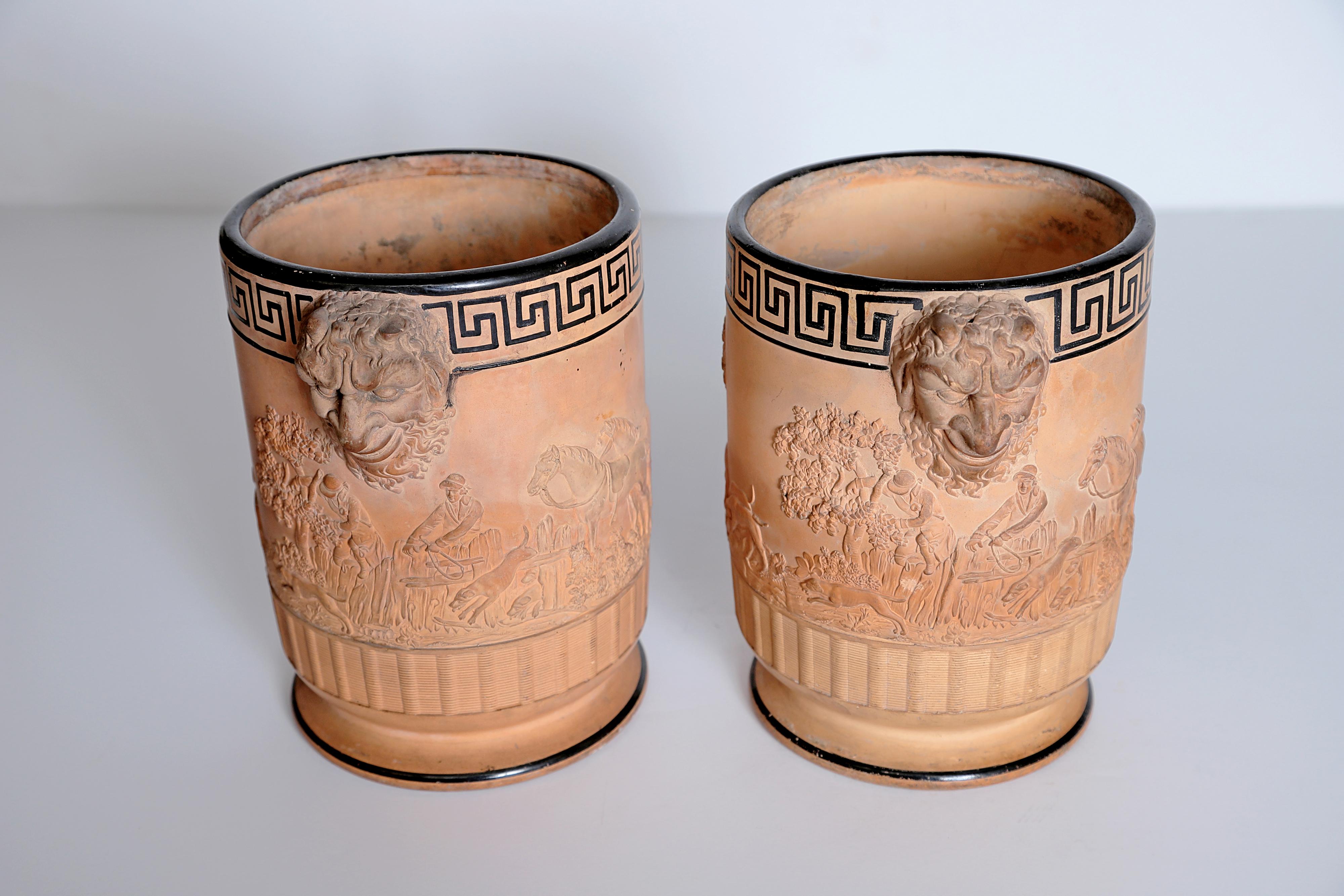 Hand-Crafted Davenport Pottery Ltd. Terracotta Wine Coolers / Pair