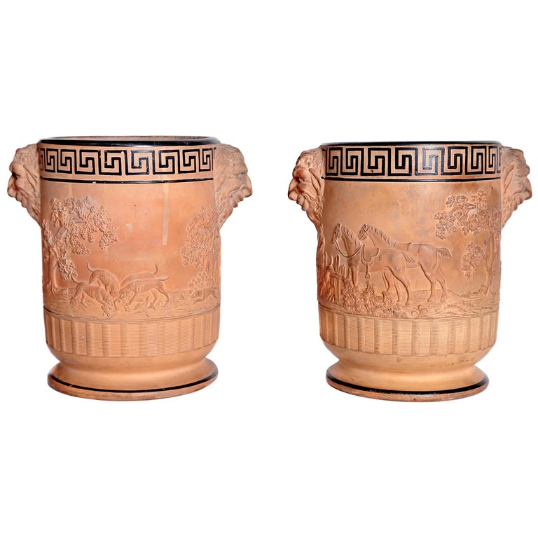 Davenport Pottery Ltd. Terracotta Wine Coolers / Pair at 1stDibs