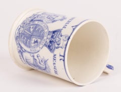 Davenport Seltene frühviktorianische bedruckte Keramikbecher mit kaiserlichen Maßen, Davenport