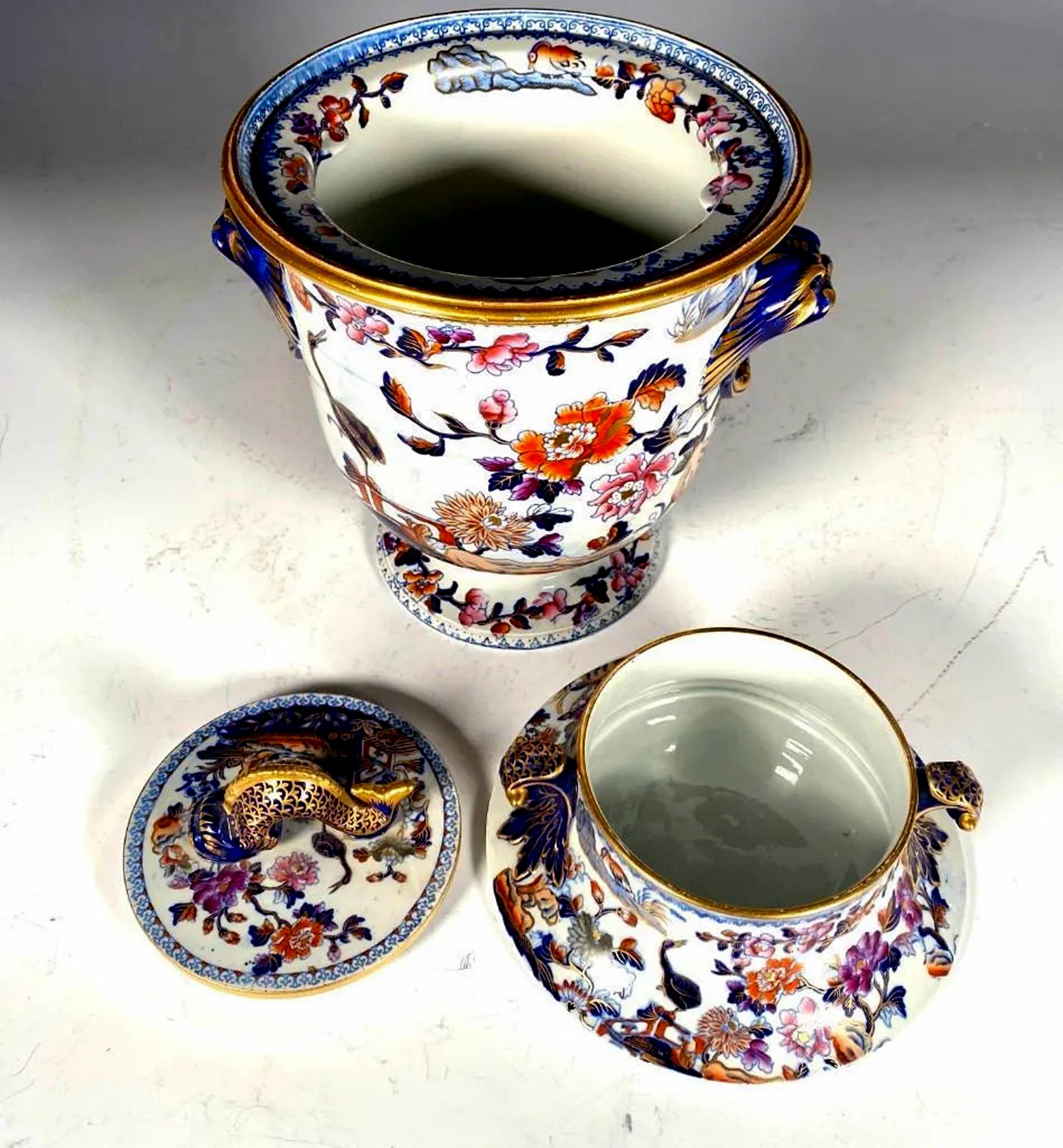 19th Century Davenport Stone China Chinoiserie Fruit Coolers in 