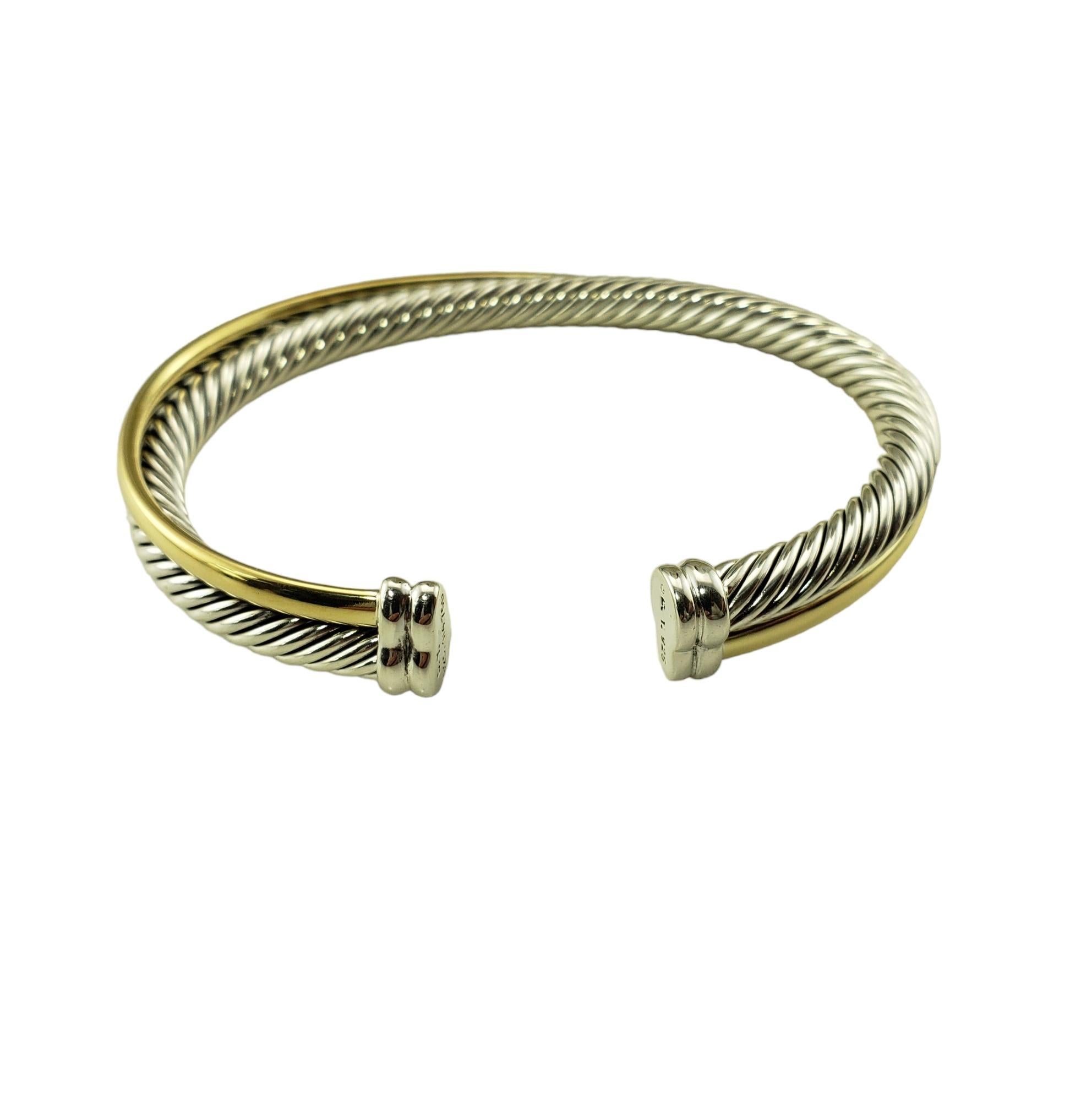 Women's David 18K Yellow Gold Plated and Sterling Silver Cuff Bracelet #15415