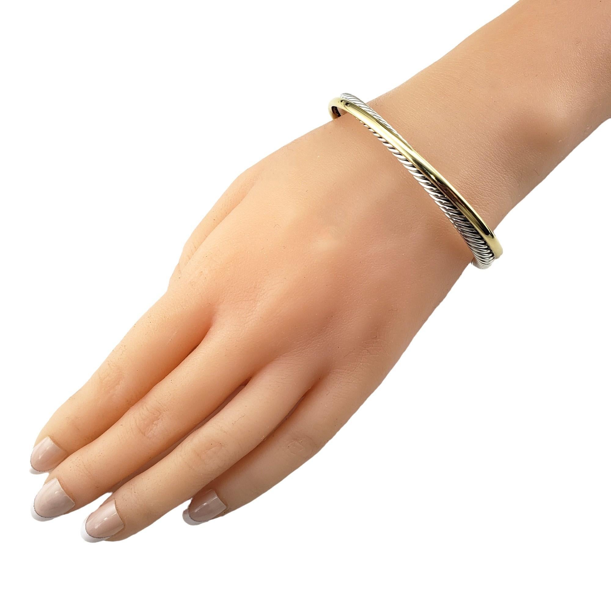 David 18K Yellow Gold Plated and Sterling Silver Cuff Bracelet #15415 2