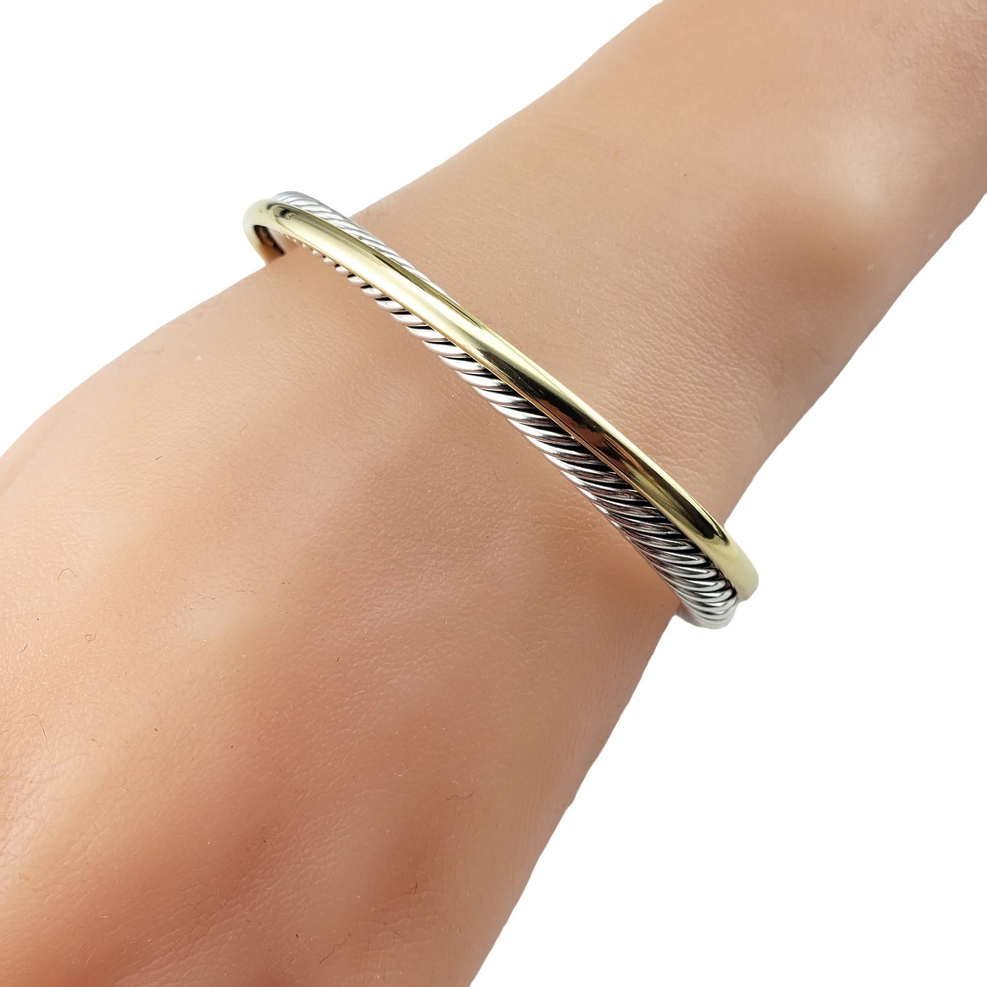 David 18K Yellow Gold Plated and Sterling Silver Cuff Bracelet #15415 3