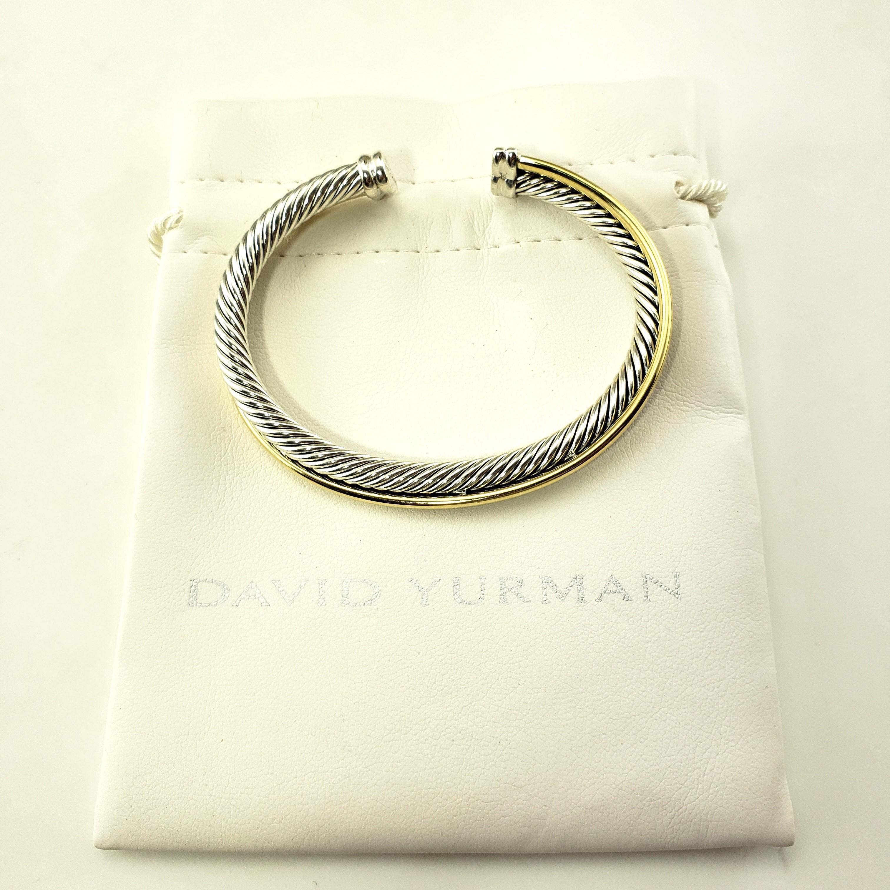 David 18K Yellow Gold Plated and Sterling Silver Cuff Bracelet #15415 4