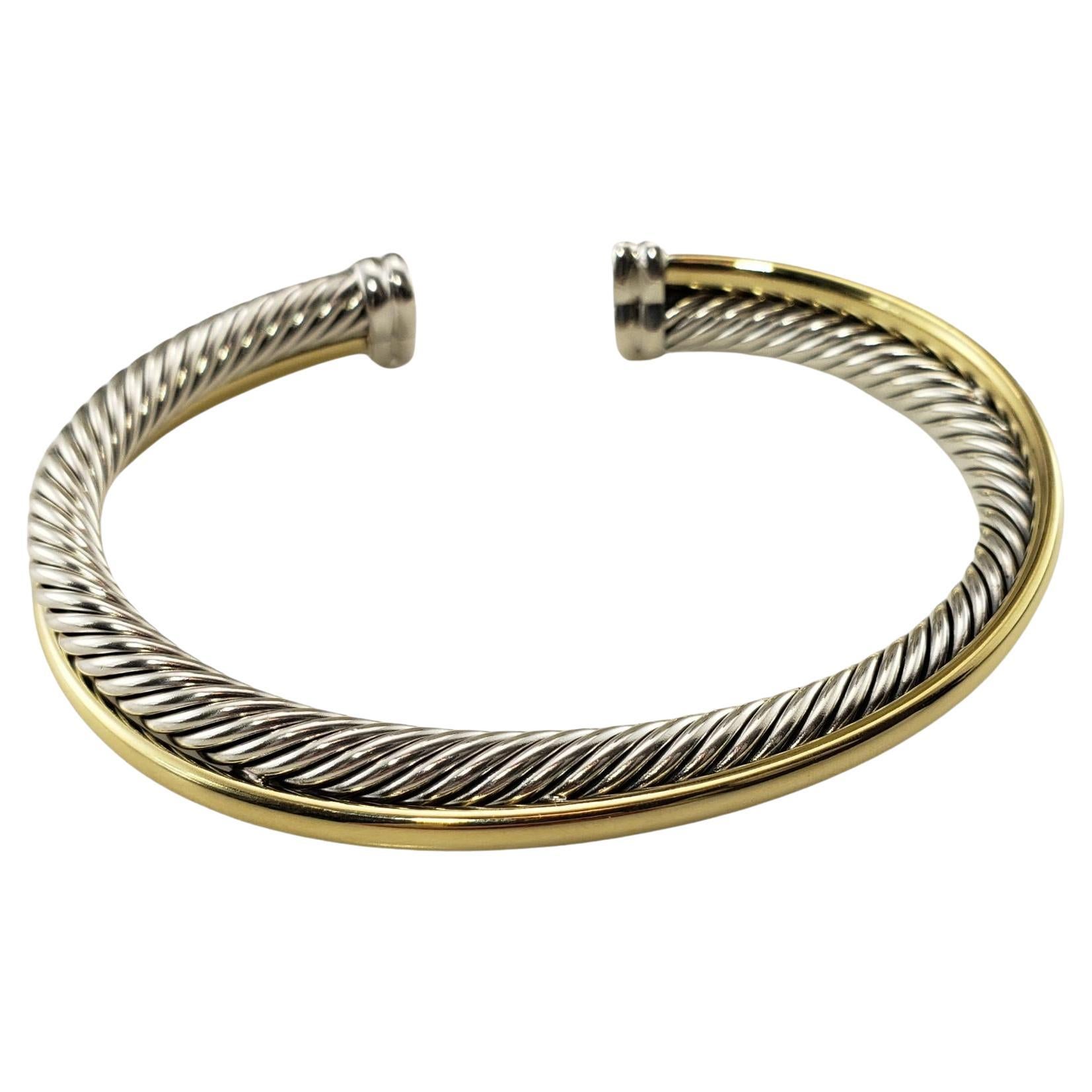 David 18K Yellow Gold Plated and Sterling Silver Cuff Bracelet #15415