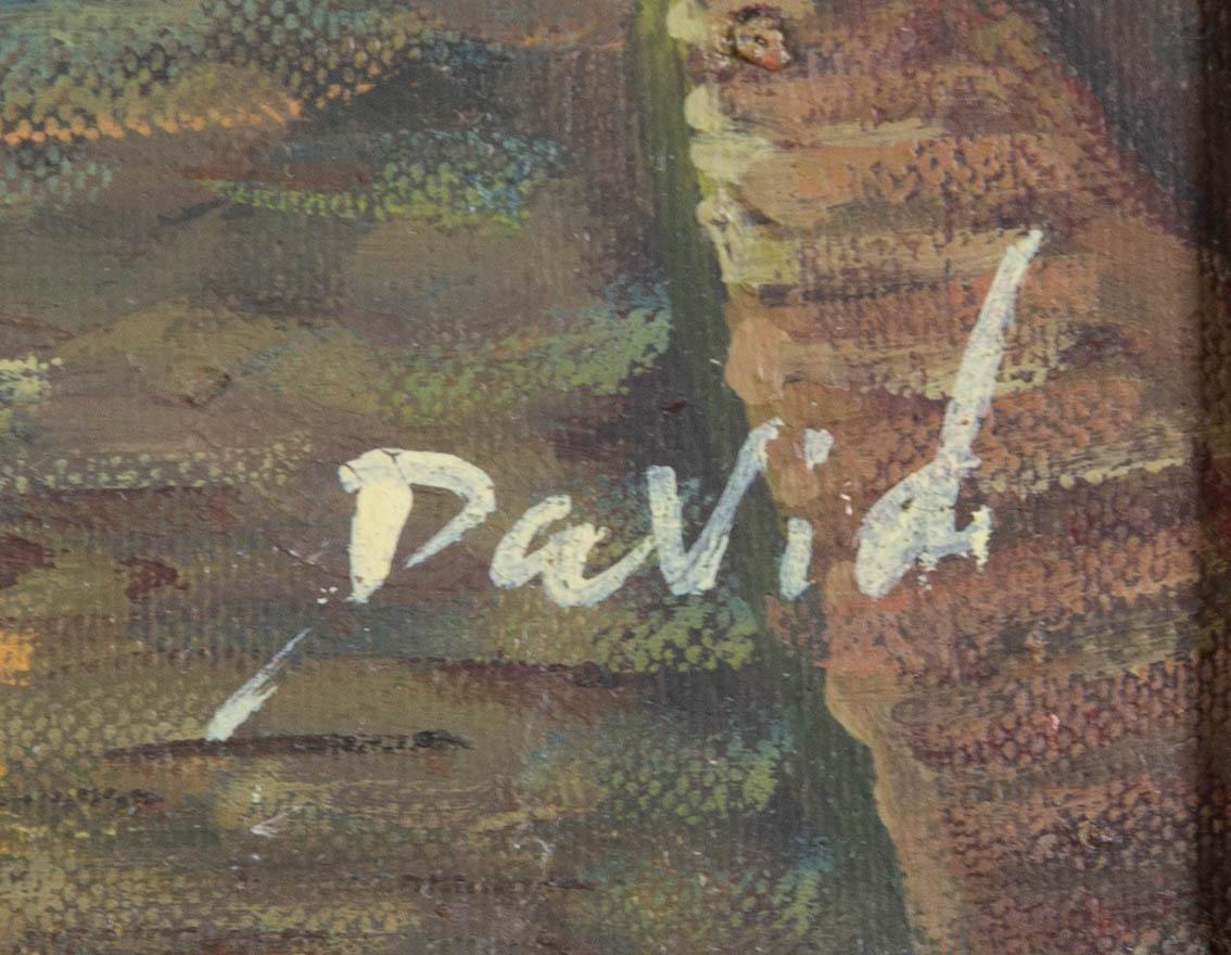 David – 20. Jahrhundert, Öl, Niederländische Straße im Angebot 2