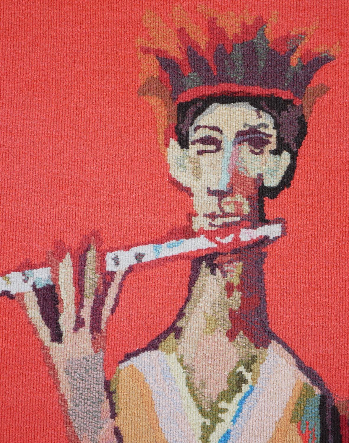 Tapisserie figurative abstraite de musiciens et d'une muse de la famille Harlequin en vente 6