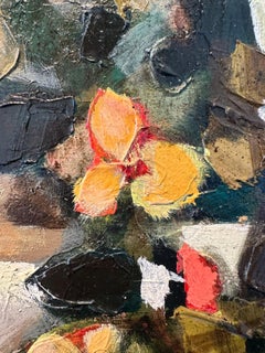 Cubist Bouquet Against Tan/Brown