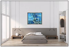 David Pryor Adickes Original Oil Painting On Board Signed Large Abstract Artwork