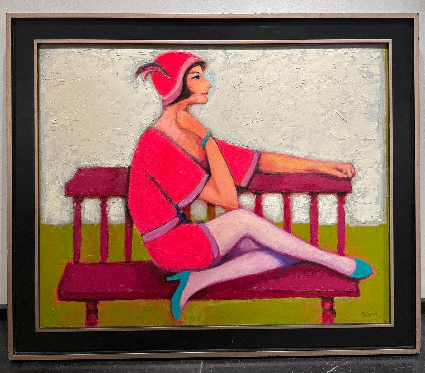 David Adickes Still-Life Painting - Lady In Bright Pink