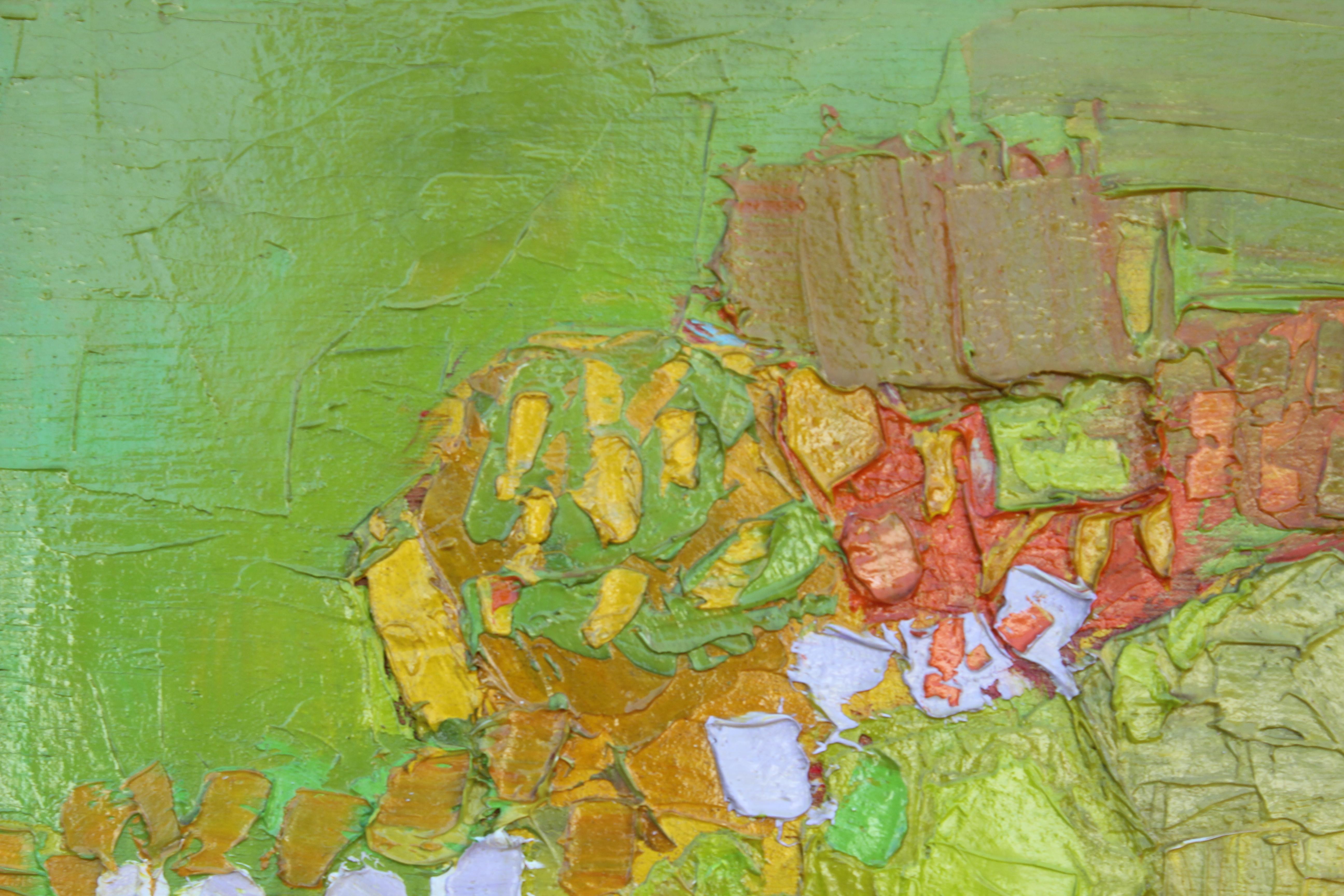 Textured Green Abstract Painting 1