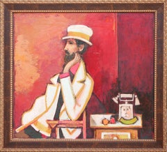 „ Schriftsteller Contemplating“ Modernes abstraktes Porträtgemälde