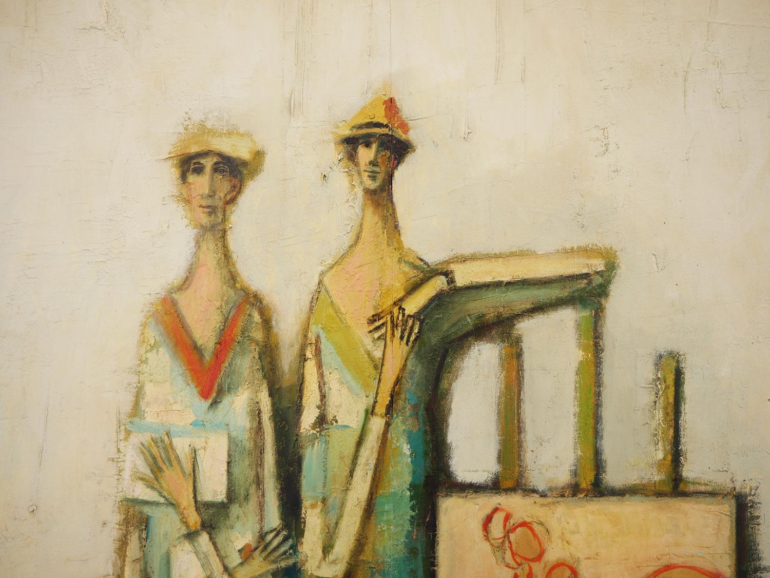 Pintura Abstracta Moderna Colorista Retrato de Grupo de Artistas de Seis Figuras 2