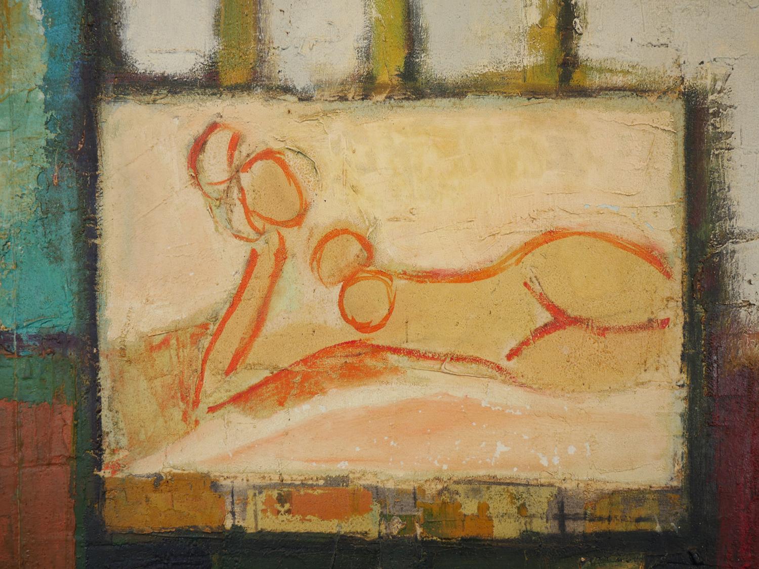 Pintura Abstracta Moderna Colorista Retrato de Grupo de Artistas de Seis Figuras 4
