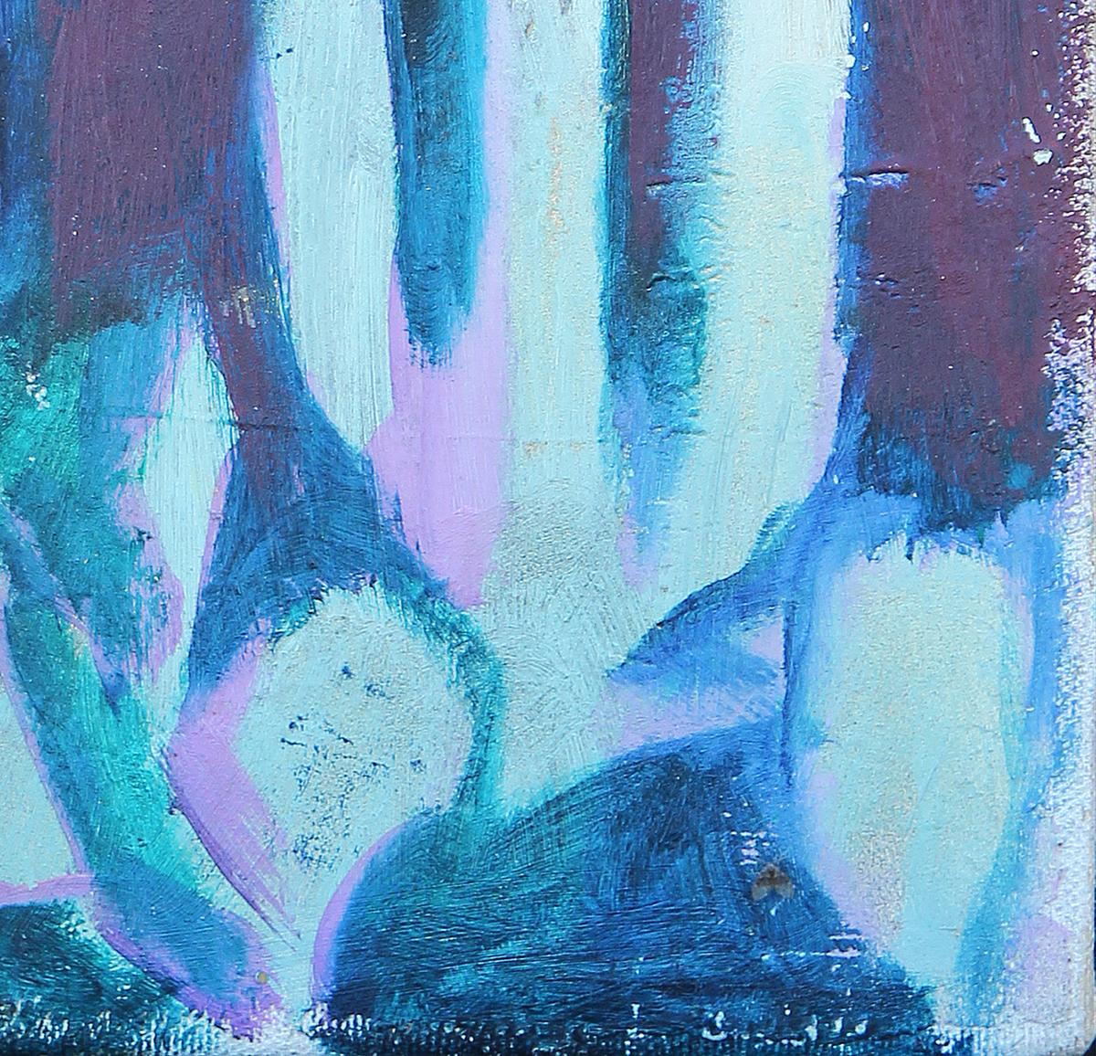 Peinture de paysage impressionniste abstraite Cactus and Moon de Santa Fe, Nouveau-Mexique en vente 2