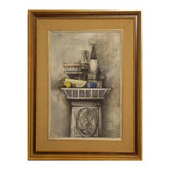 "Still Life for Ann Holmes" Grey and Neutral Toned Impressionist Painting