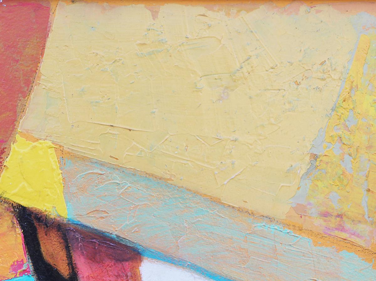 Texas Abstract Geometric Painting Yellow Teal Orange 4