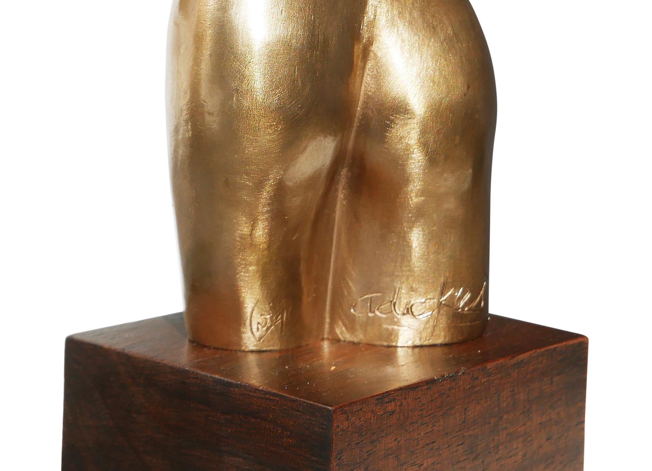 Abstrakte, brutale, weibliche Torso-Büste aus Bronze, Skulptur im Angebot 1
