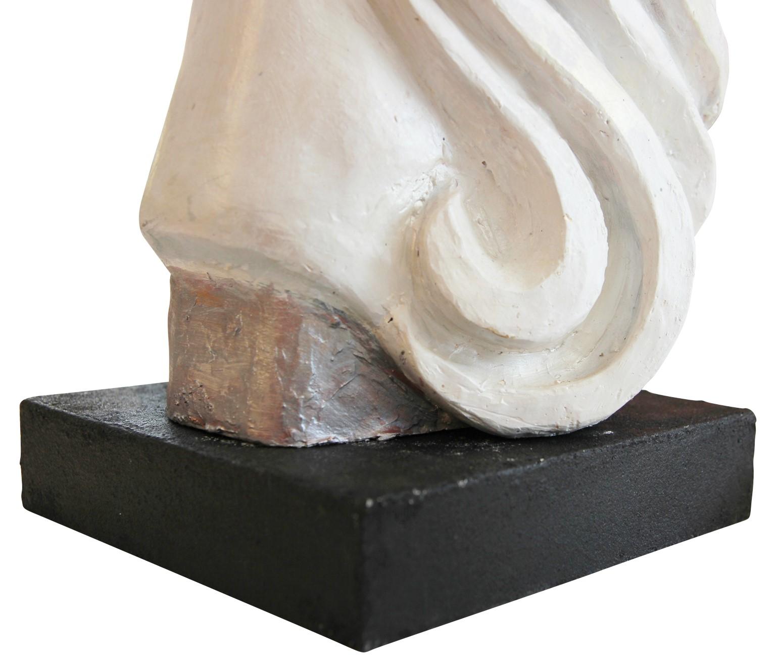 Modern Abstract Cast Stone Female Bust Portrait Sculpture of Julie Burrows For Sale 7