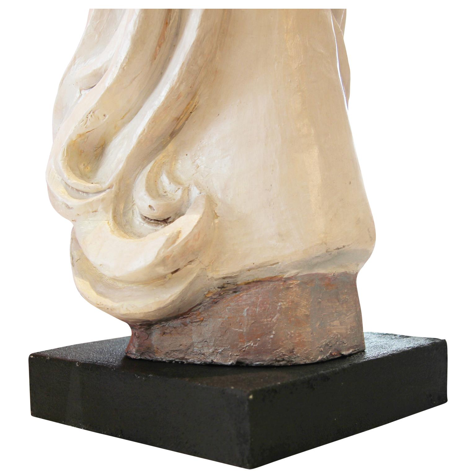 Modern Abstract Cast Stone Female Bust Portrait Sculpture of Julie Burrows For Sale 3