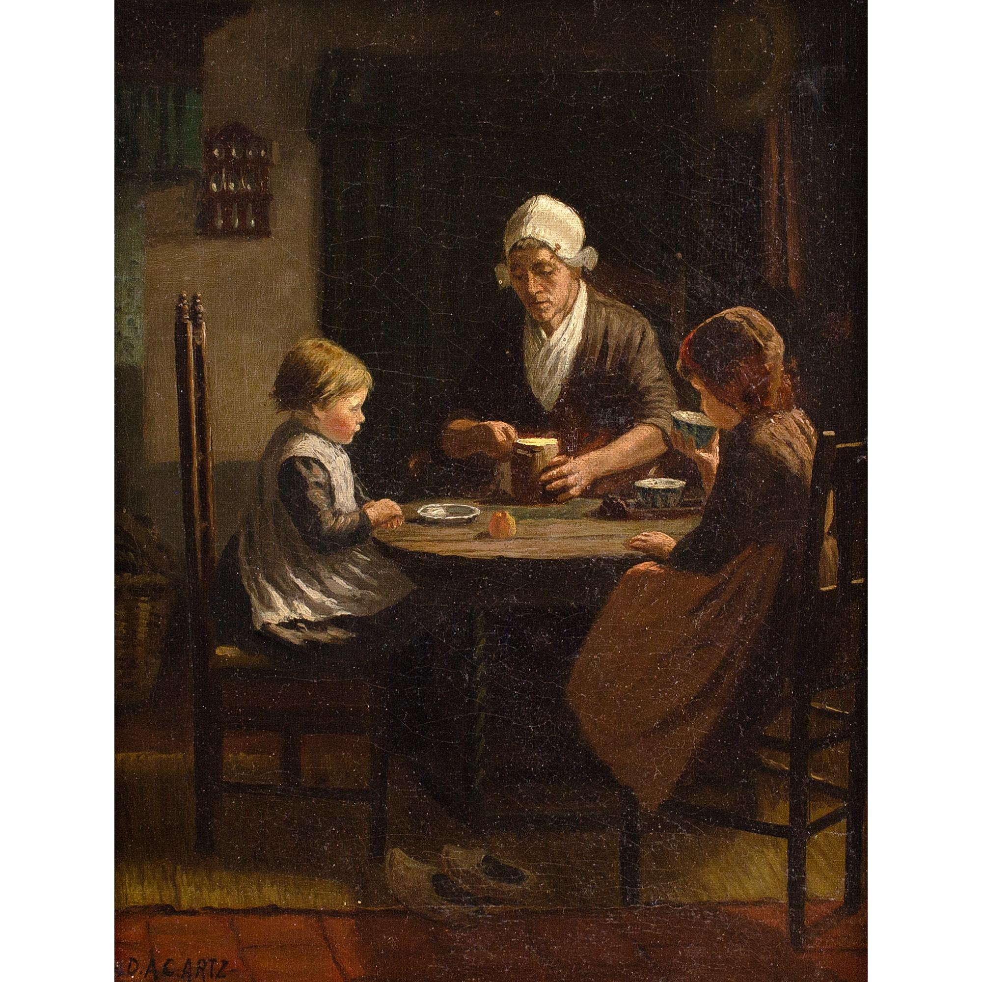 David Adolf Constant Artz (After) Midday Meal, Oil Painting 1
