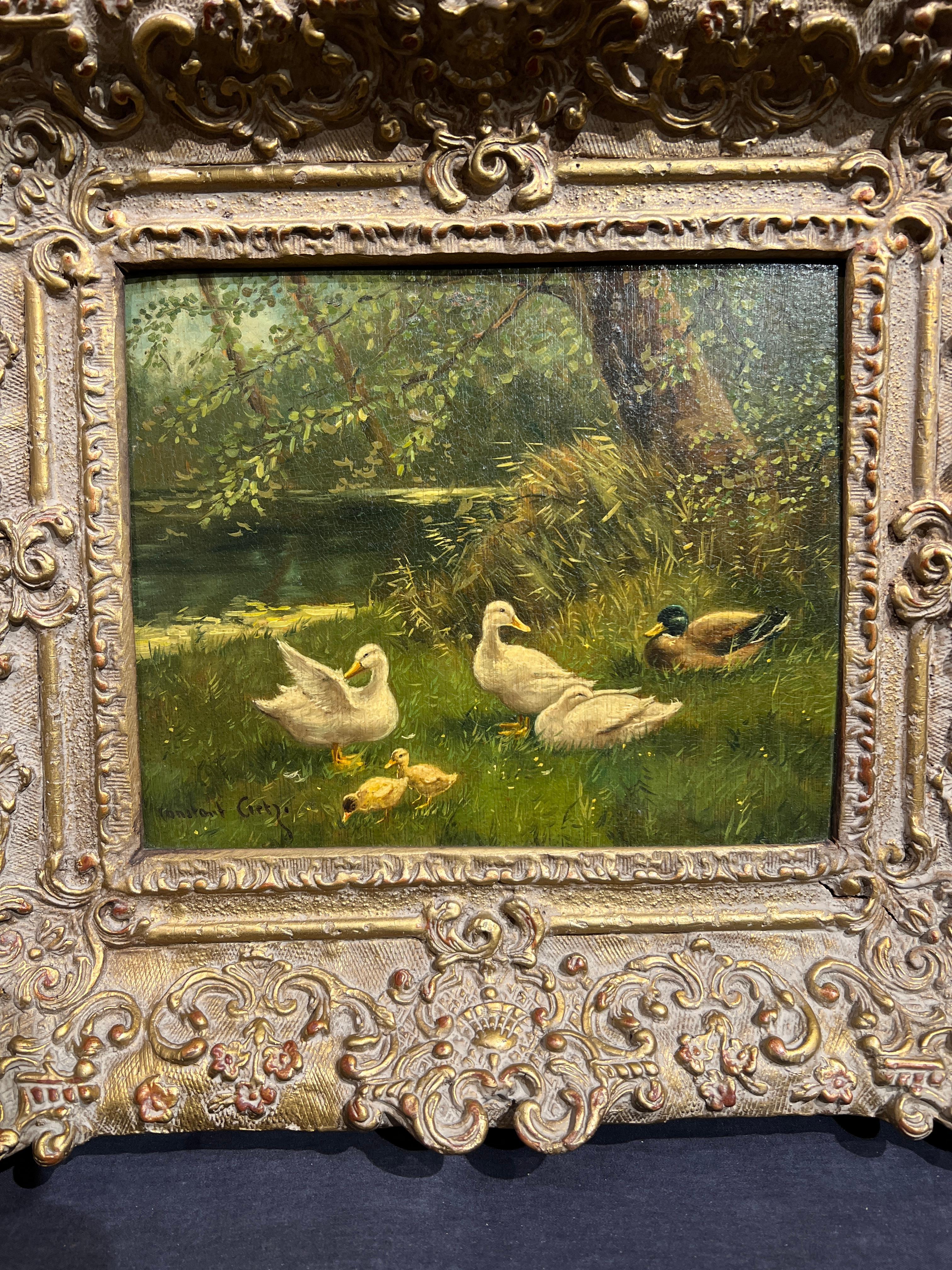 Giornata delle anatre - Landscape Painting Marrone di David Adolf Constant Artz