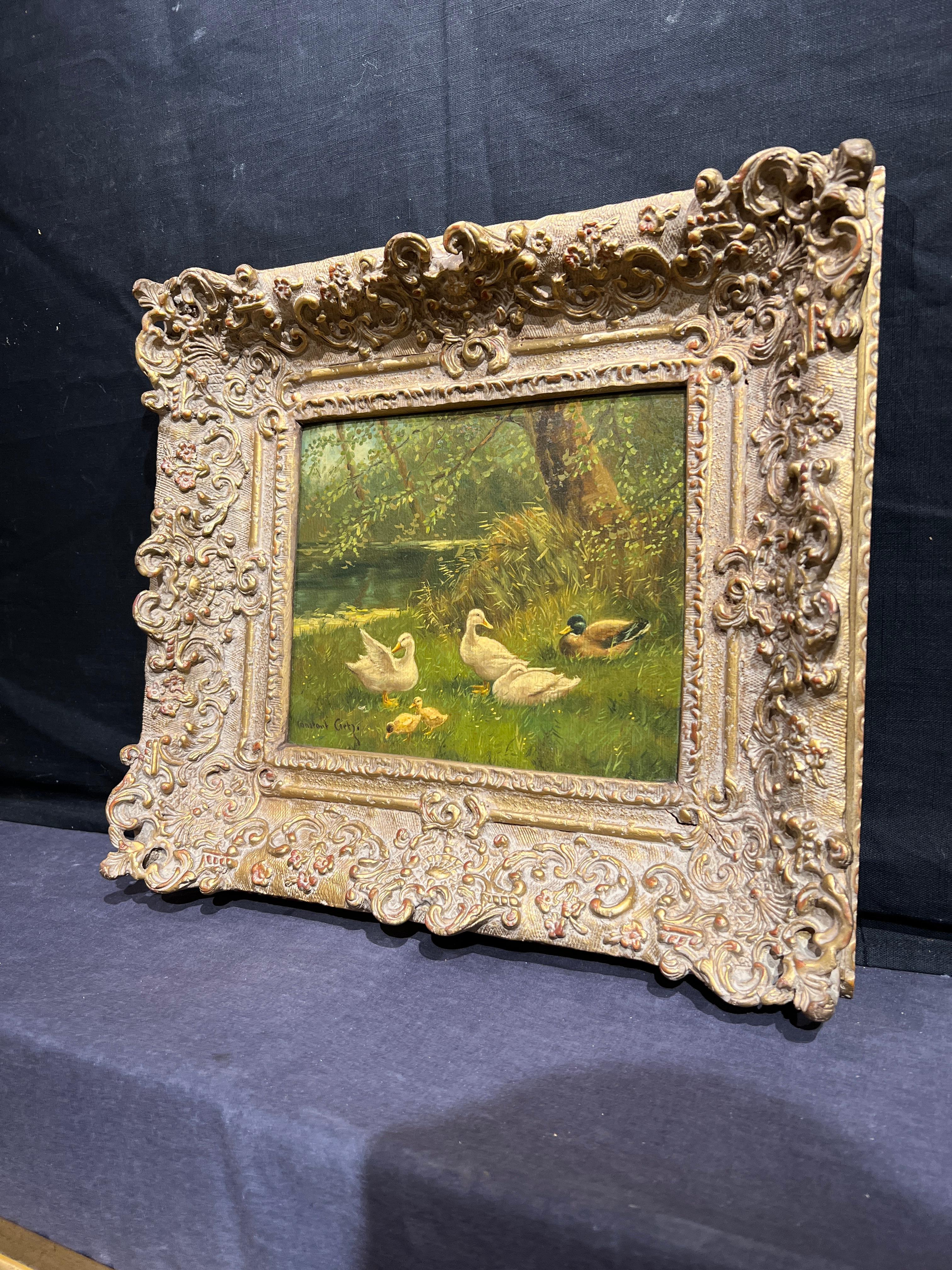 Duck Family
By. David Adolph Constant Artz (Dutch, 1837-1890)
Signed Lower Left
Unframed: 9