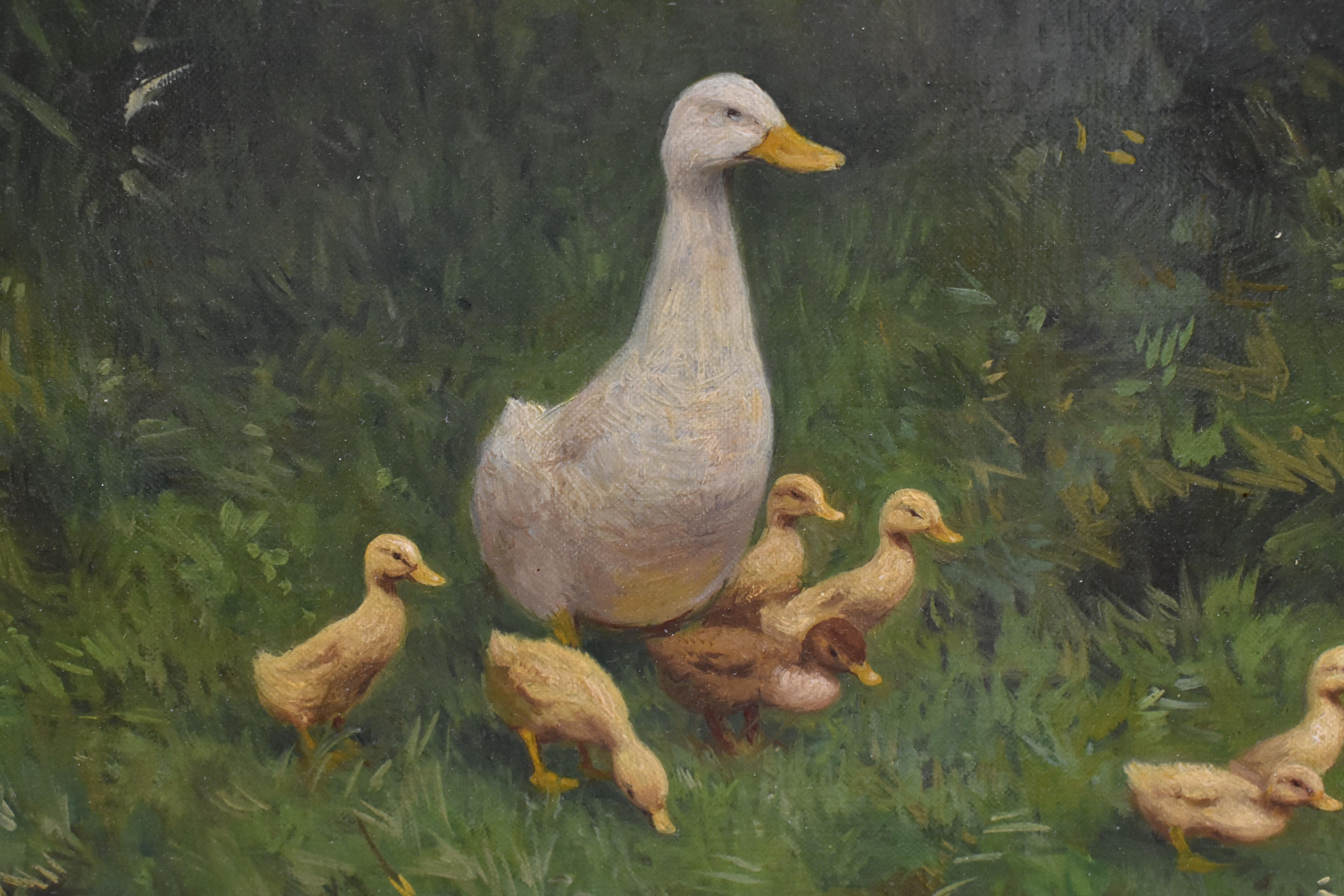 Ducks At The Waterfront Dutch David Constant Artz Impressionist realist.  - Realist Painting by Artz, David Adolph Constant