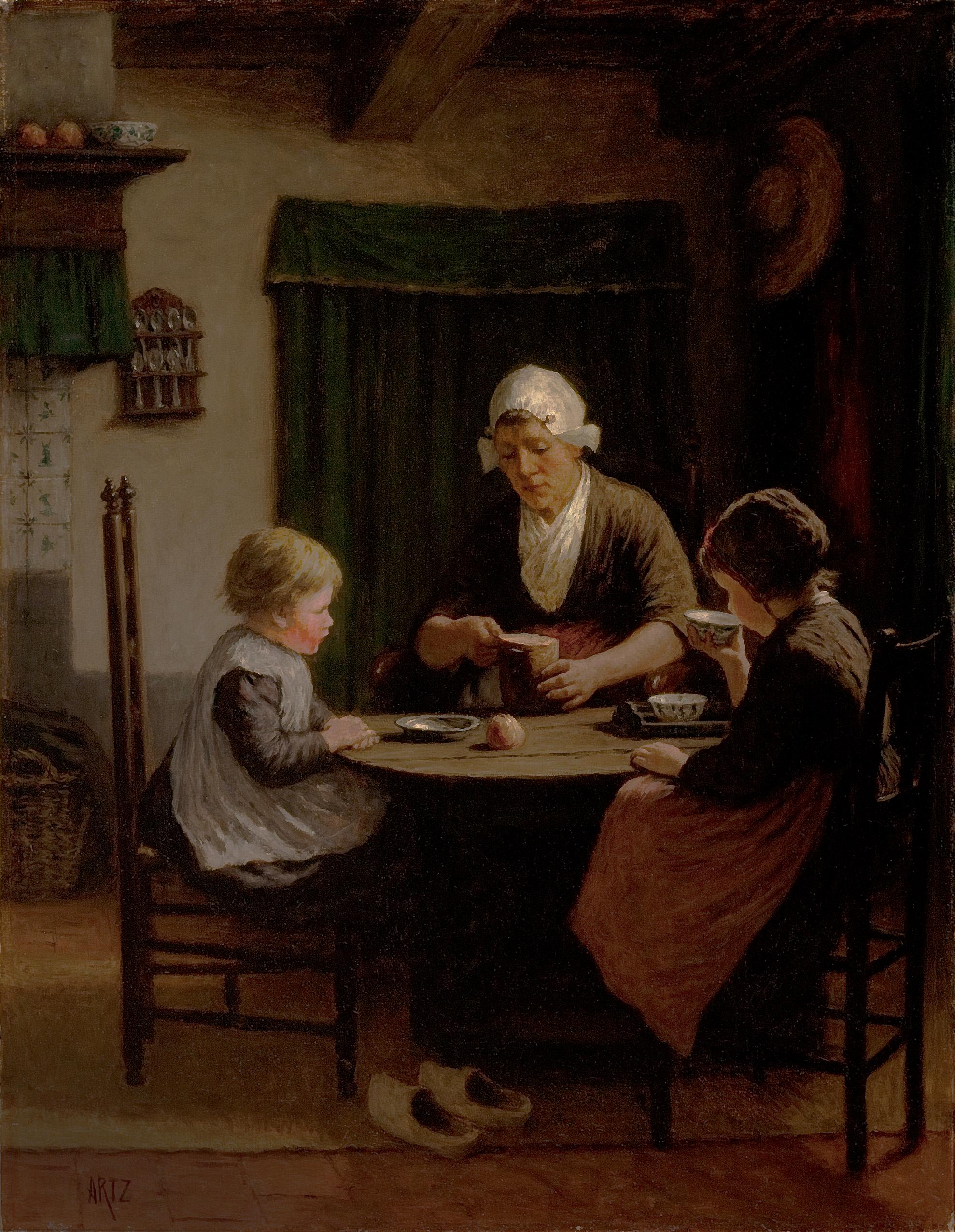 David Adolphe Constant Artz  Interior Painting - At Grandmother’s