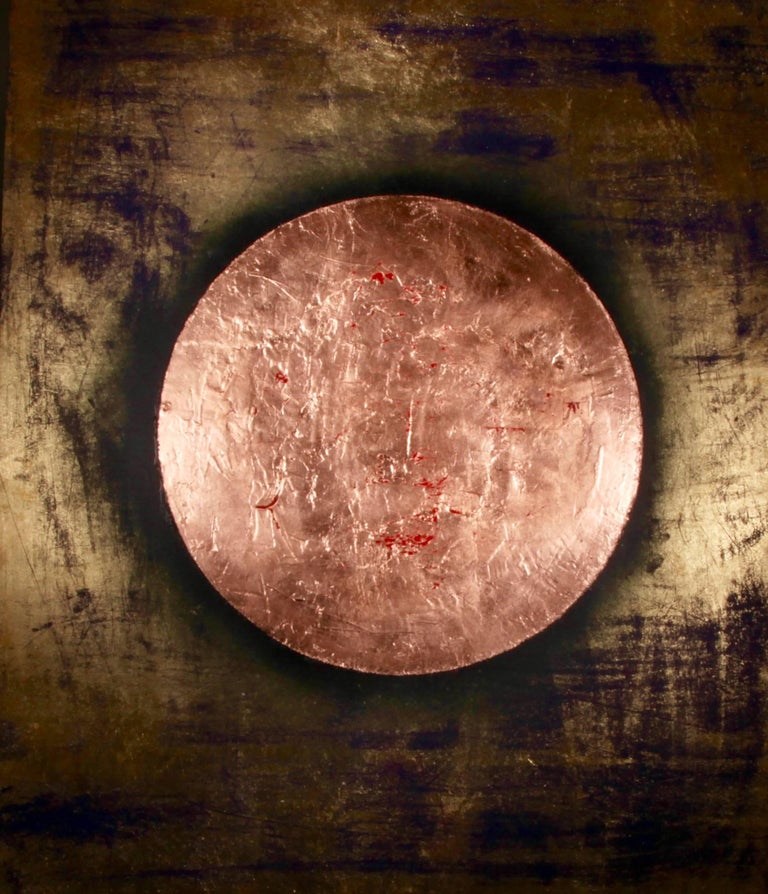 Lume Abstract Painting Earth Tones With Gold Planet