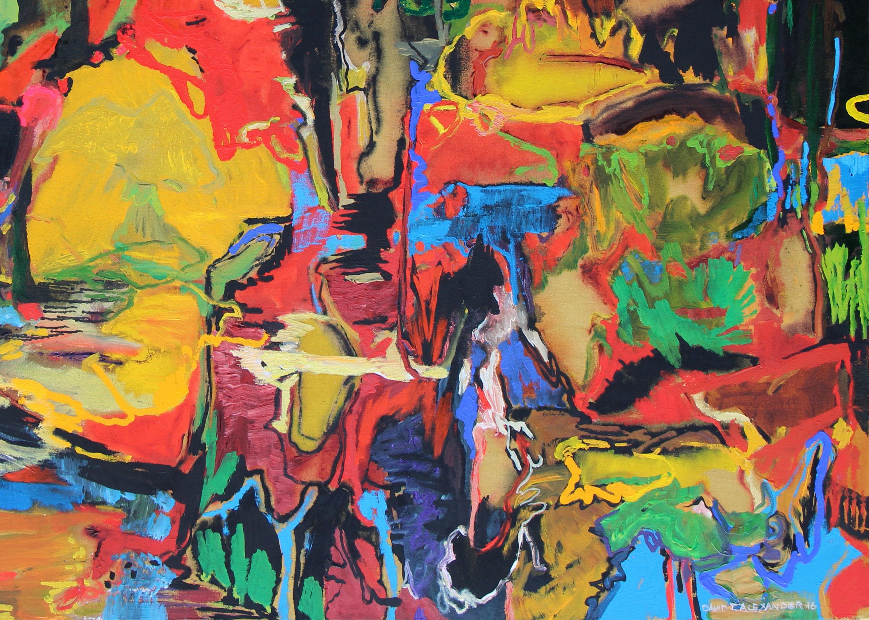 Boogie Woogie Checker Flood, David Alexander, Acrylic on Canvas For Sale 1