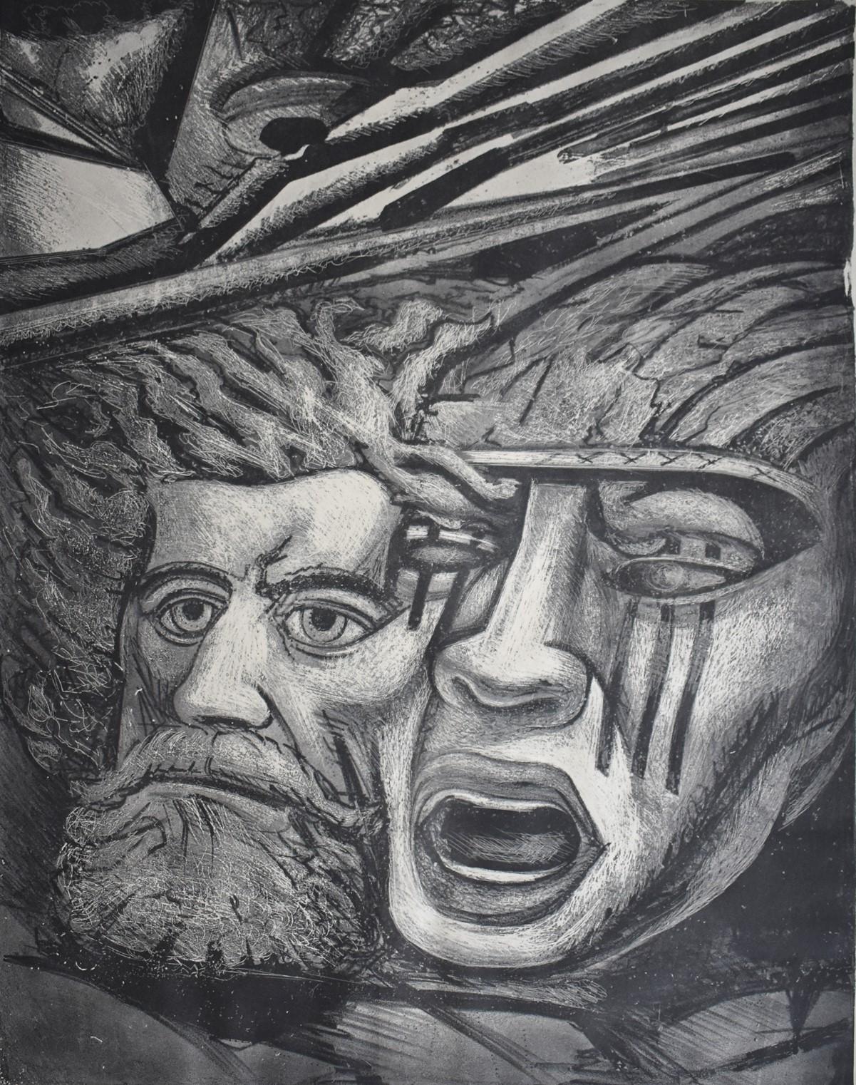 David Alfaro Siqueiros Figurative Print - Death to the Invader | Muerte Al Invasor - Mexican Muralism