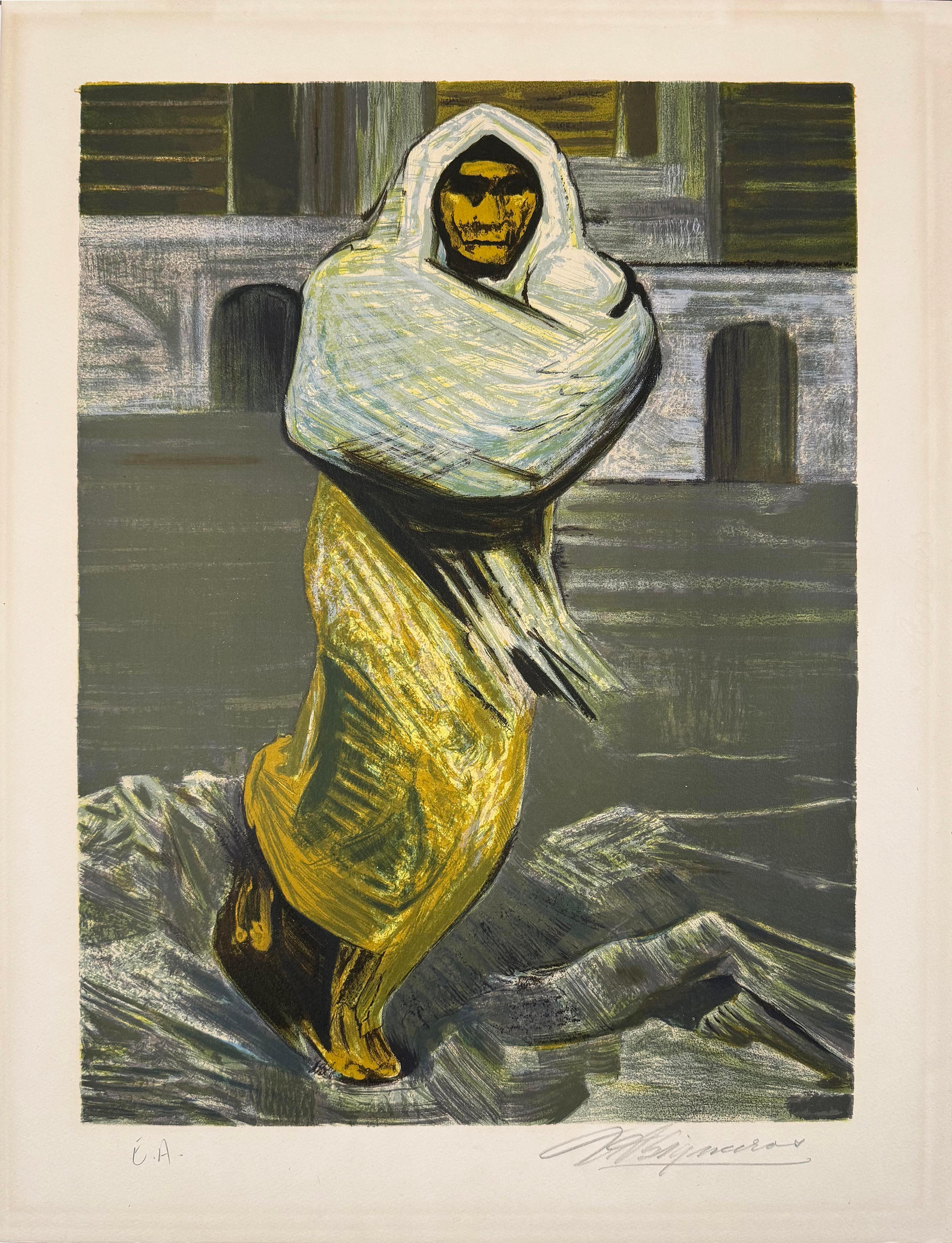 Huyendo del terror (Mujer en la cárcel), de David Alfaro Siqueiros en venta 1