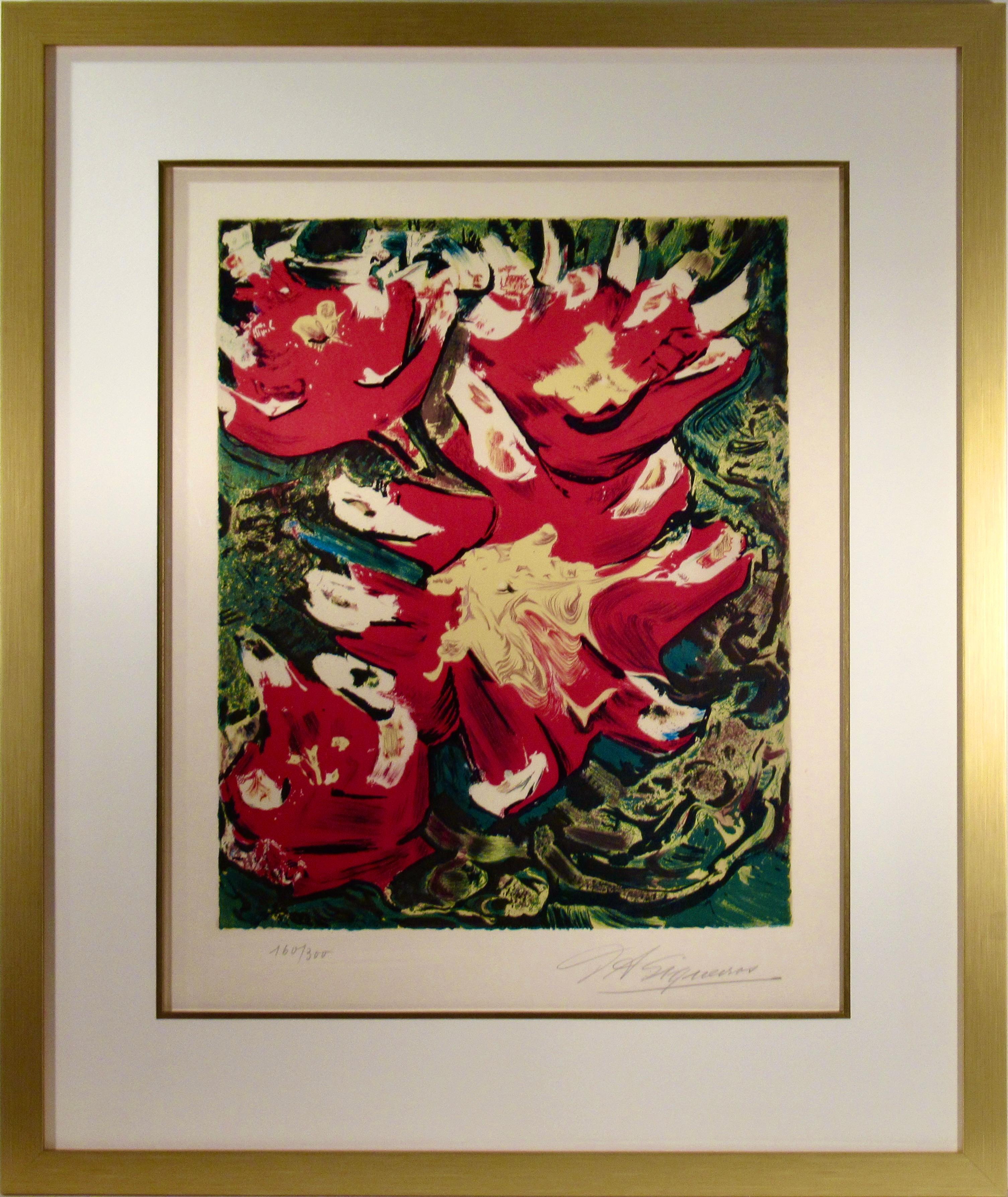 David Alfaro Siqueiros Landscape Print - "Tierra Roja" from the "Mexican suite"