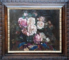 Still Life of Roses - Scottish Colourist thirties art floral oil painting flower