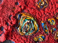 David Ambrose, « Vibrating Aperture », huile sur dentelle, montée sur châssis en bois