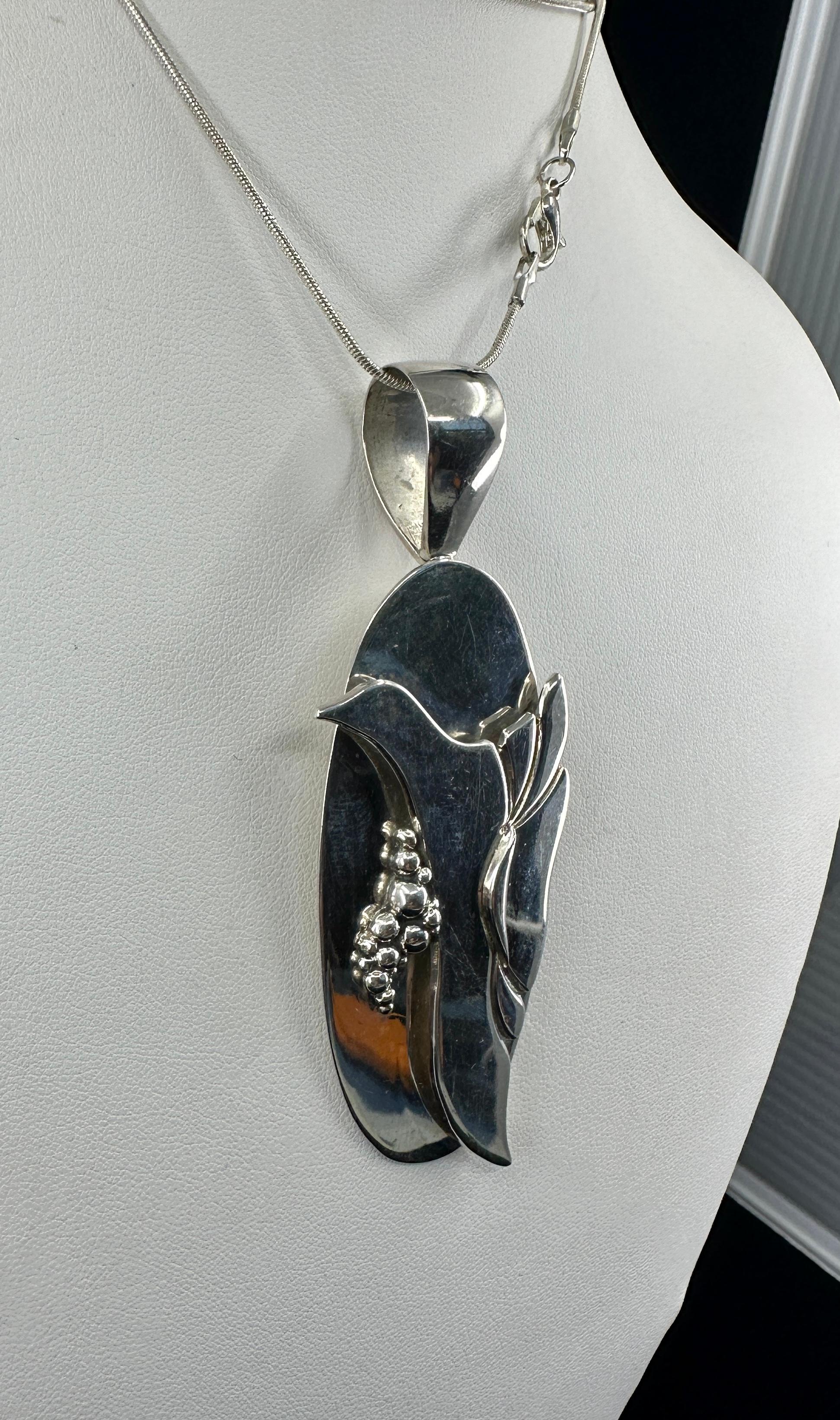 David and Phil Zachary Collana di uccelli Navajo in argento sterling Nativi americani in vendita 1