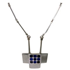 Vintage David Andersen Bjørn Sigurd Østern Sterling Enamel Necklace Norway, circa 1970