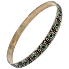 Vintage David Andersen Enamel Silver Bangle