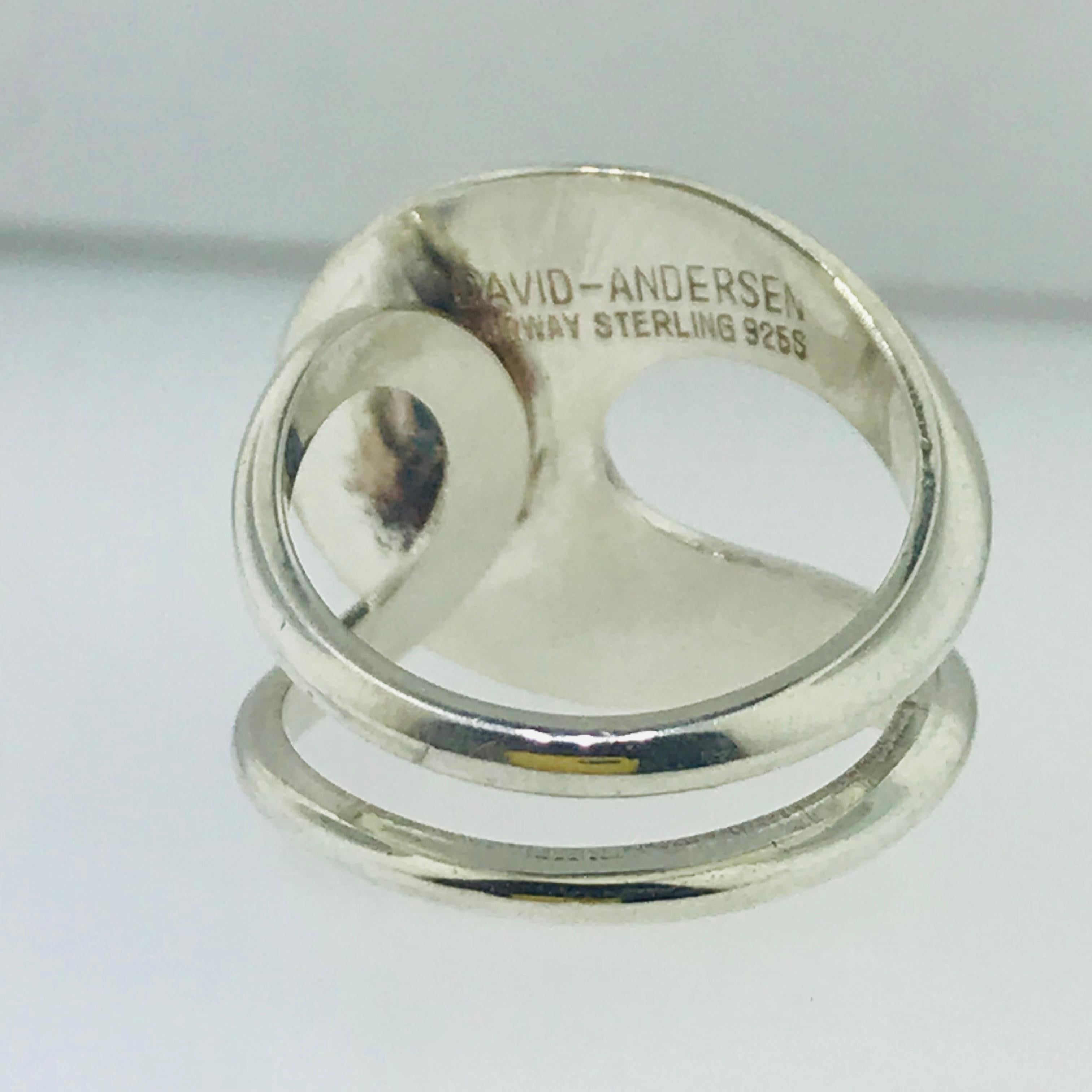 David Andersen Modernist Ring in Sterling Silver In Excellent Condition In Austin, TX