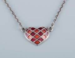 David Andersen. Collier en argent sterling, pendentif en forme de cœur