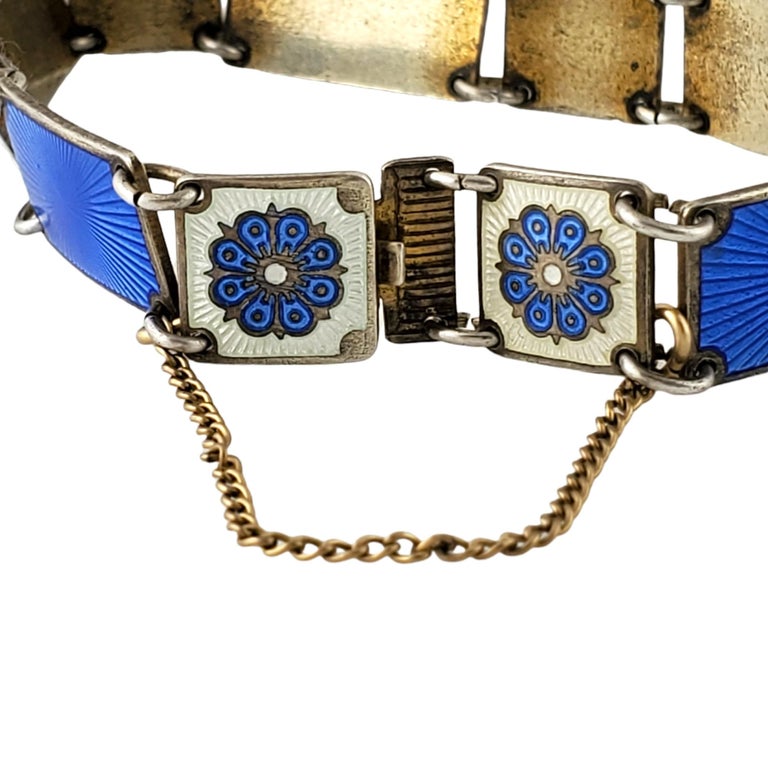 Women's David Andersen Norway Gold Vermeil Sterling Silver Blue Enamel Flower Bracelet